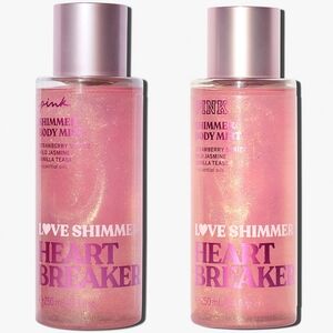 PINK Victoria's Secret Love Shimmer Heartbreaker Fragrance Body Mist Set NEW